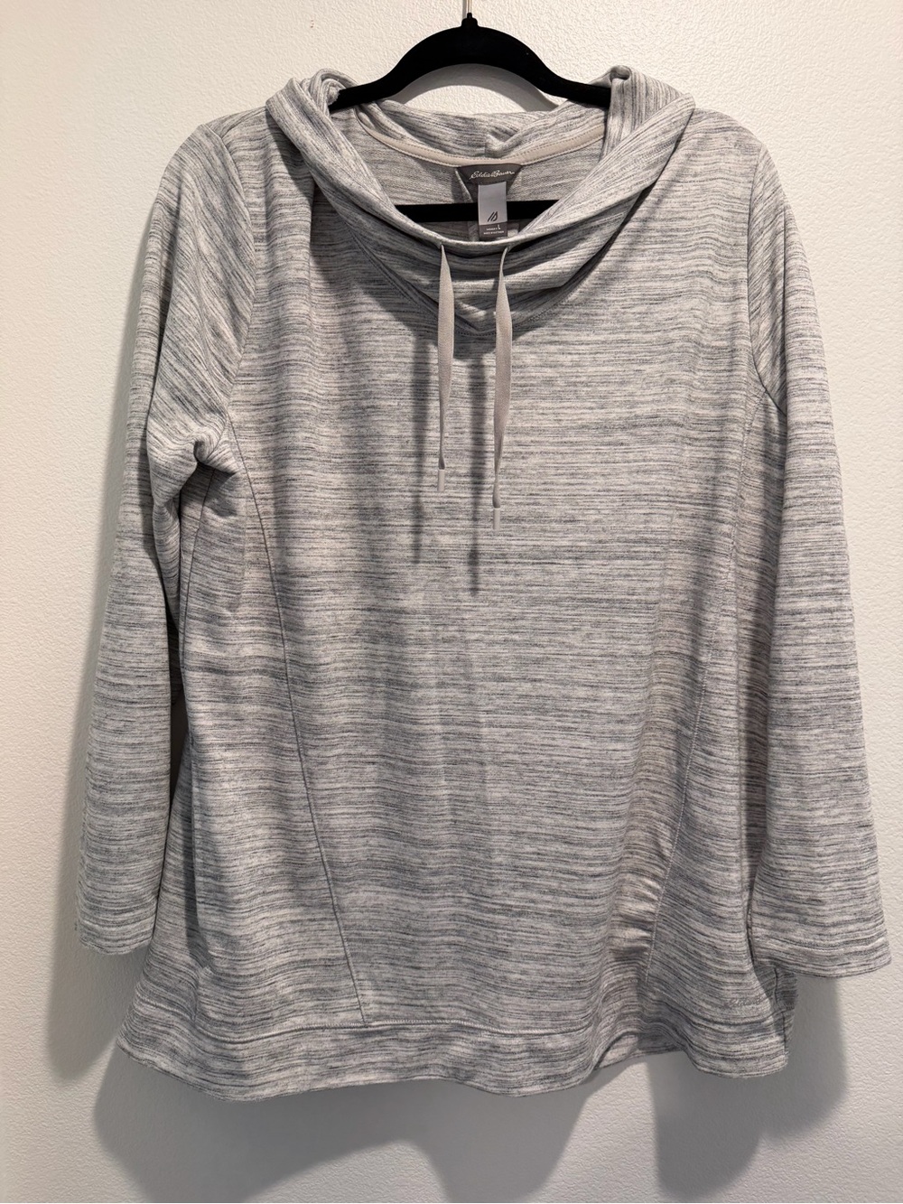 Eddie Bauer Light Gray Marled Cowl-Neck Pullover